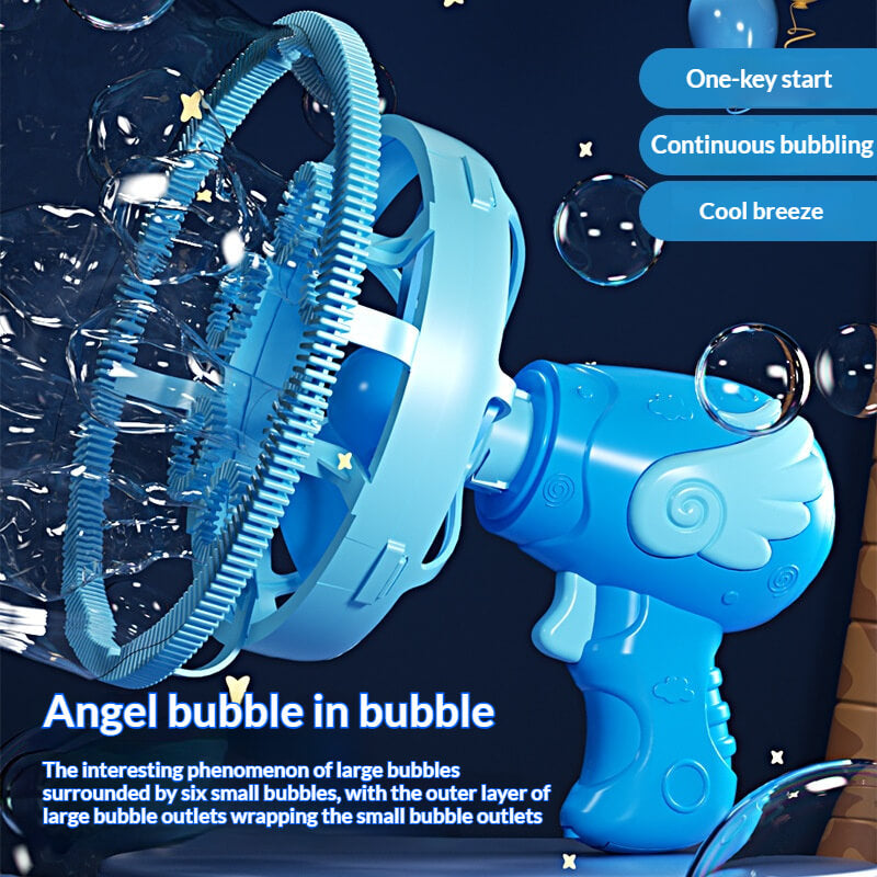 Angel Bubble Gun – Automatic Bubble Blaster for Kids (Double Bubble Effect)