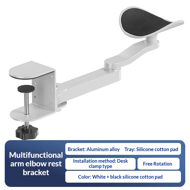 Ergonomic Desk Arm Support | 360° Rotating Adjustable Elbow Rest Clamp