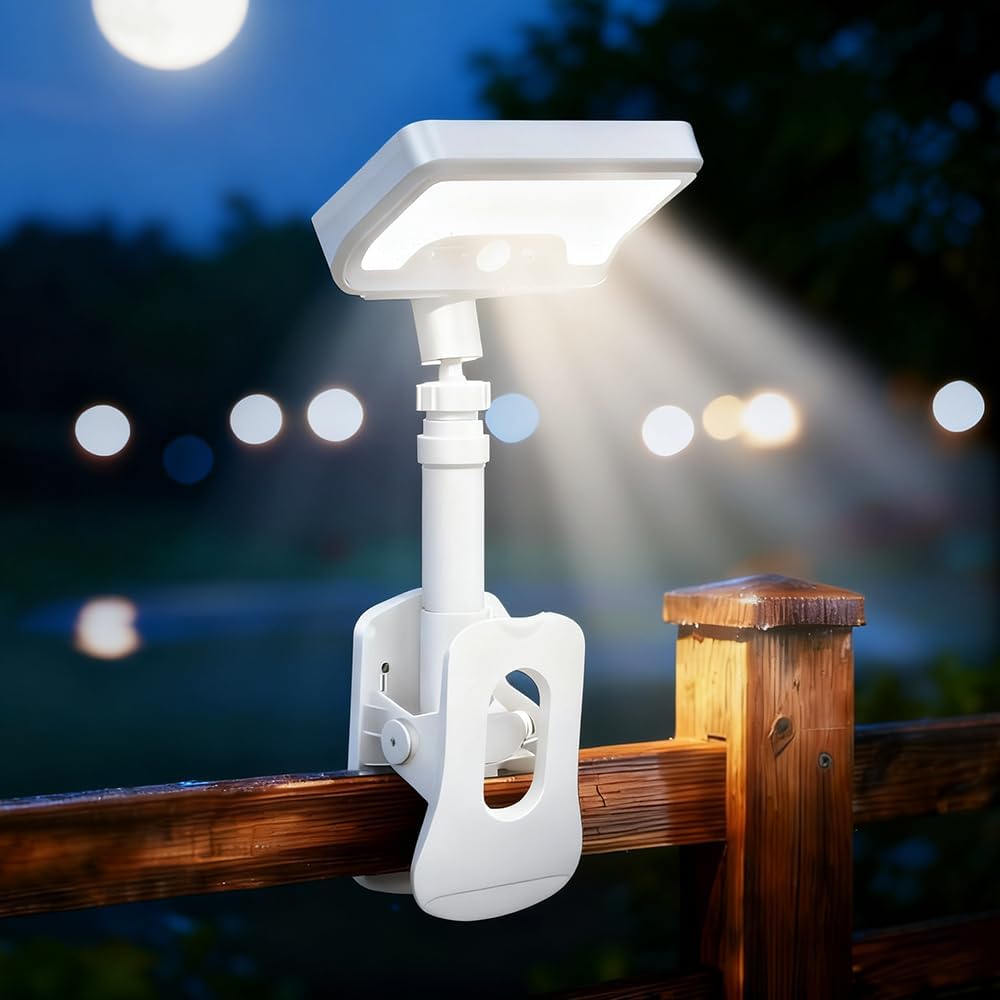 Clip-On Solar Motion Light | 3-Color Outdoor LED Fence Lamp