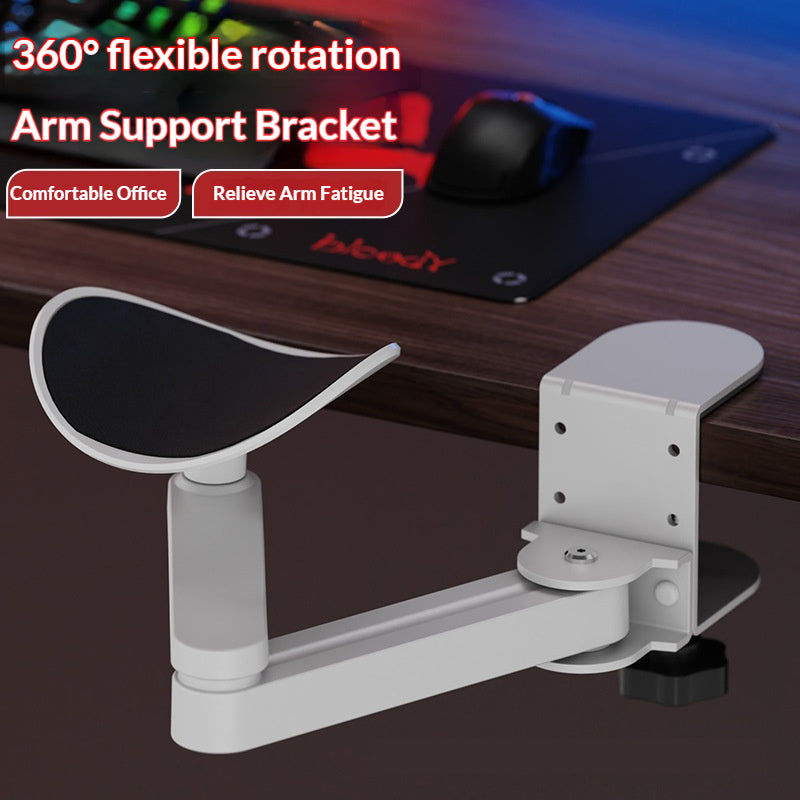 Ergonomic Desk Arm Support | 360° Rotating Adjustable Elbow Rest Clamp