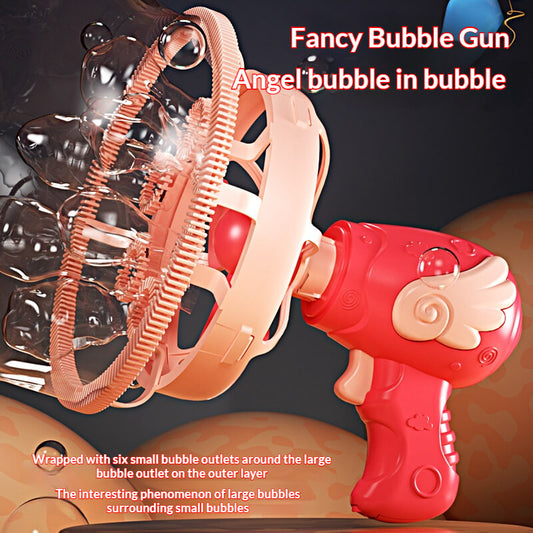 Angel Bubble Gun – Automatic Bubble Blaster for Kids (Double Bubble Effect)