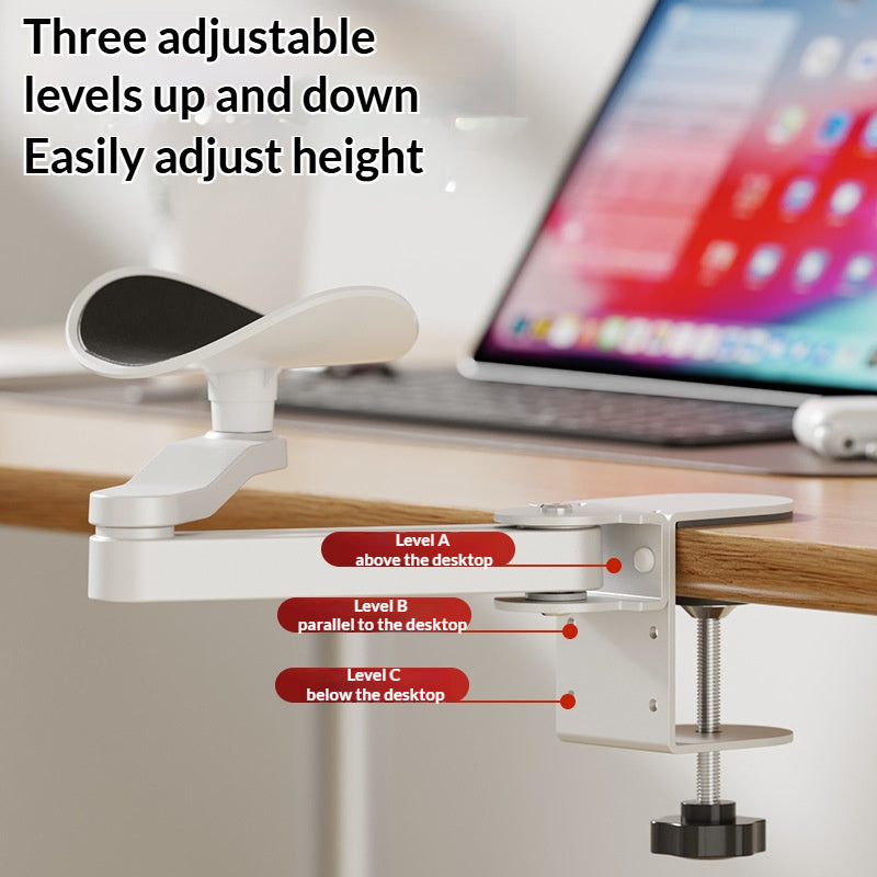 Ergonomic Desk Arm Support | 360° Rotating Adjustable Elbow Rest Clamp