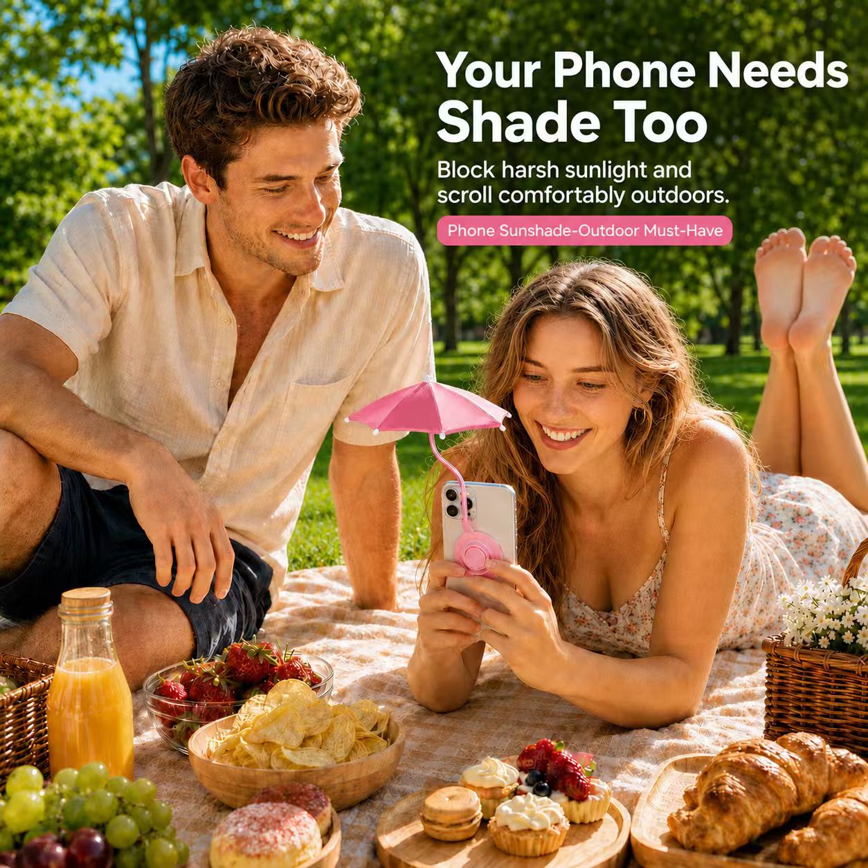 Magnetic Phone Sun Shade Umbrella – Adjustable Anti-Glare Screen Shield