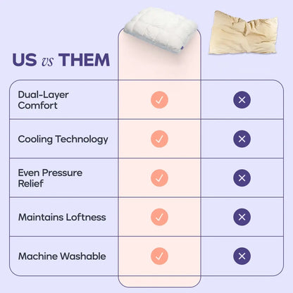 Ultra Fluffy Cooling Pillow – Dual-Layer Cloud Comfort