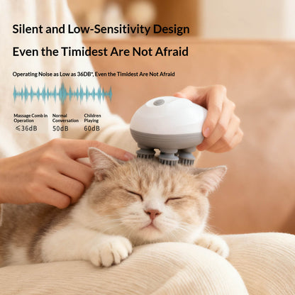Electric Cat Massager – Quiet Waterproof Pet Scalp Massager