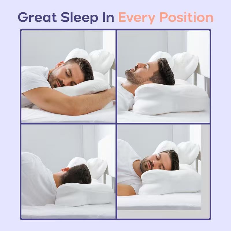 Ergonomic Memory Foam Pillow – Neck Pain Relief & Cooling Sleep