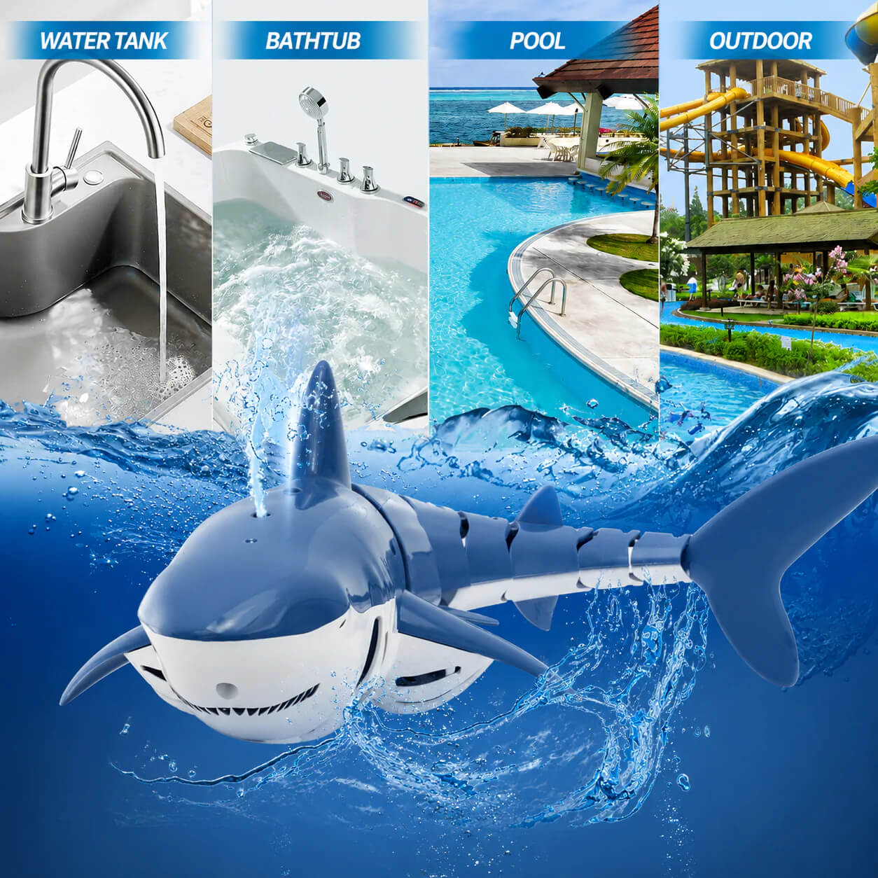 RC Shark Water Toy with Spray & Remote Control