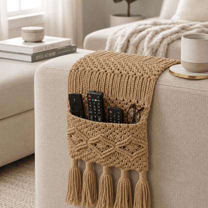 Handwoven Sofa Armrest Organizer