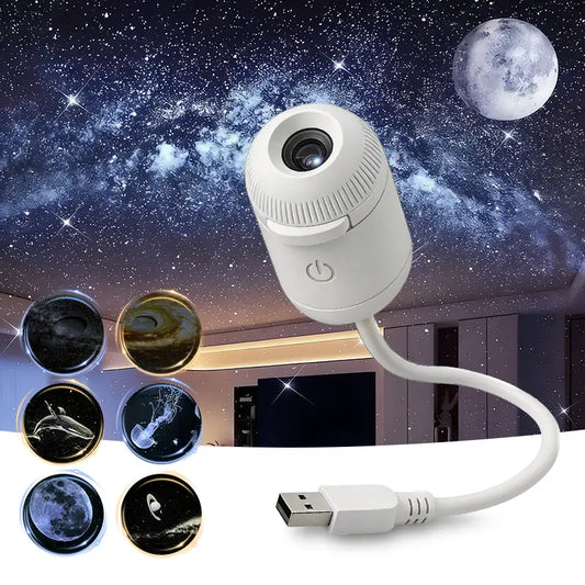 Portable USB Projection Lamp with 5 Dreamy Scene Slides