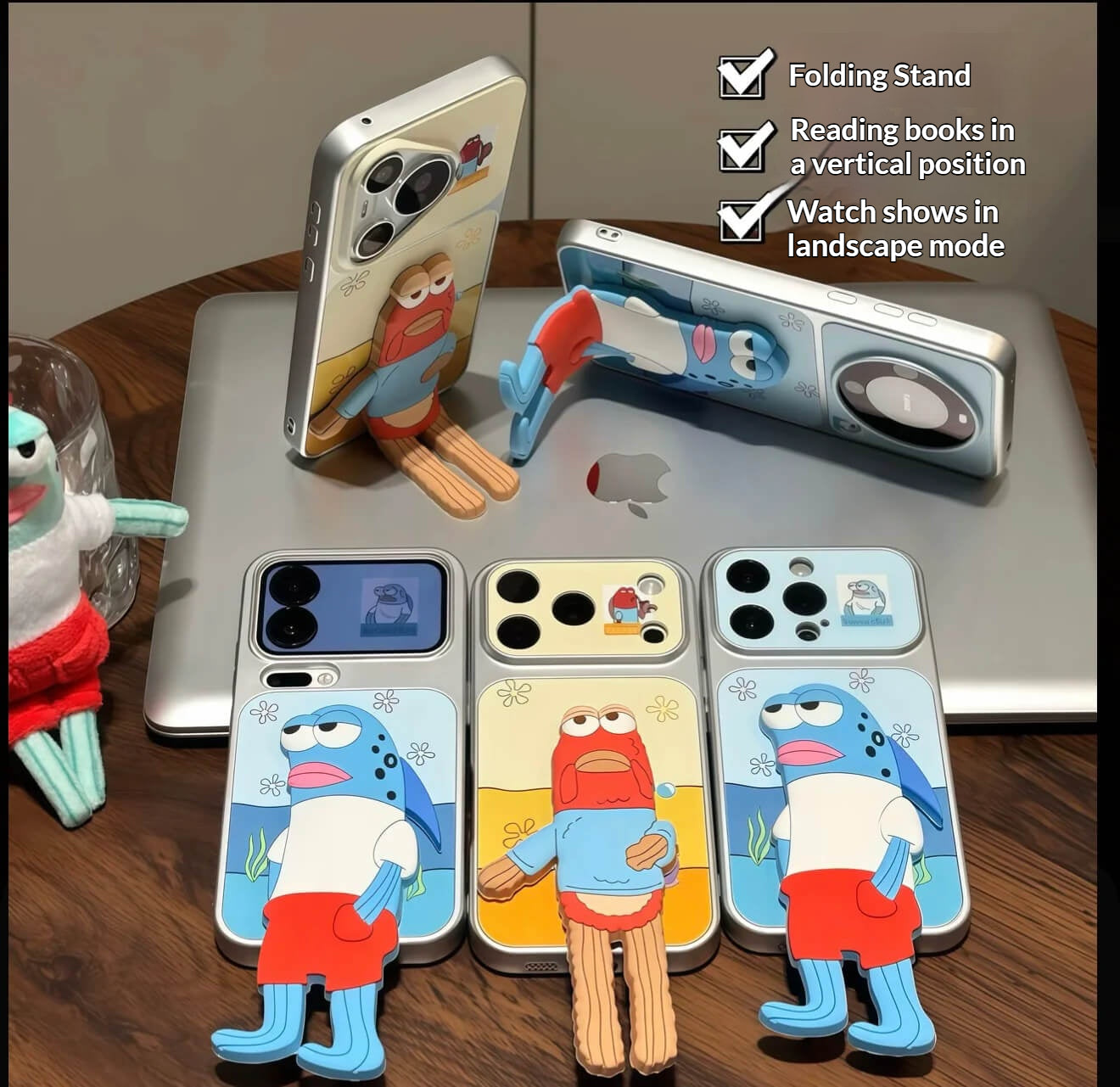 3D Cartoon Fish Kickstand Phone Case