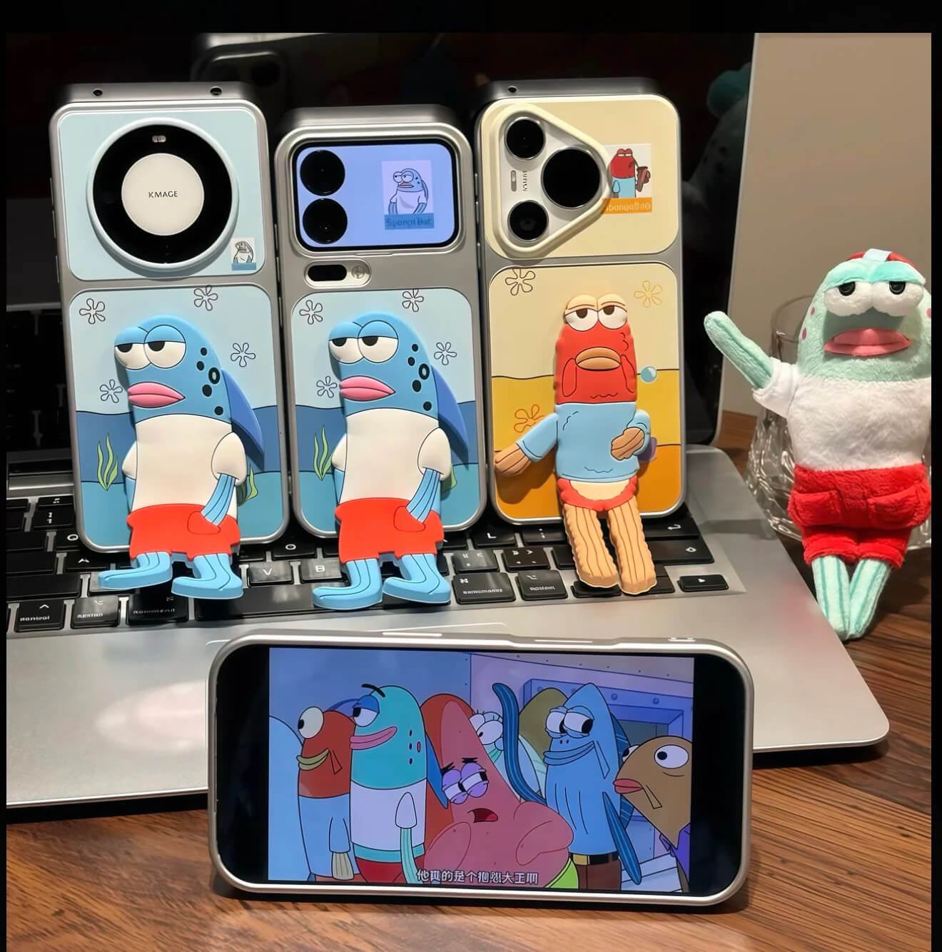 3D Cartoon Fish Kickstand Phone Case
