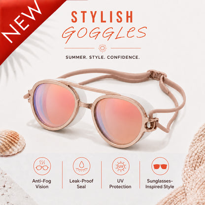 2-in-1 Retro Swim Goggles & Sunglasses