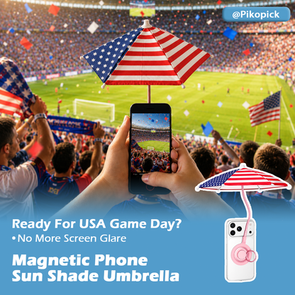 USA Flag Magnetic Phone Sun Shade Umbrella – Adjustable Anti-Glare Screen Shield