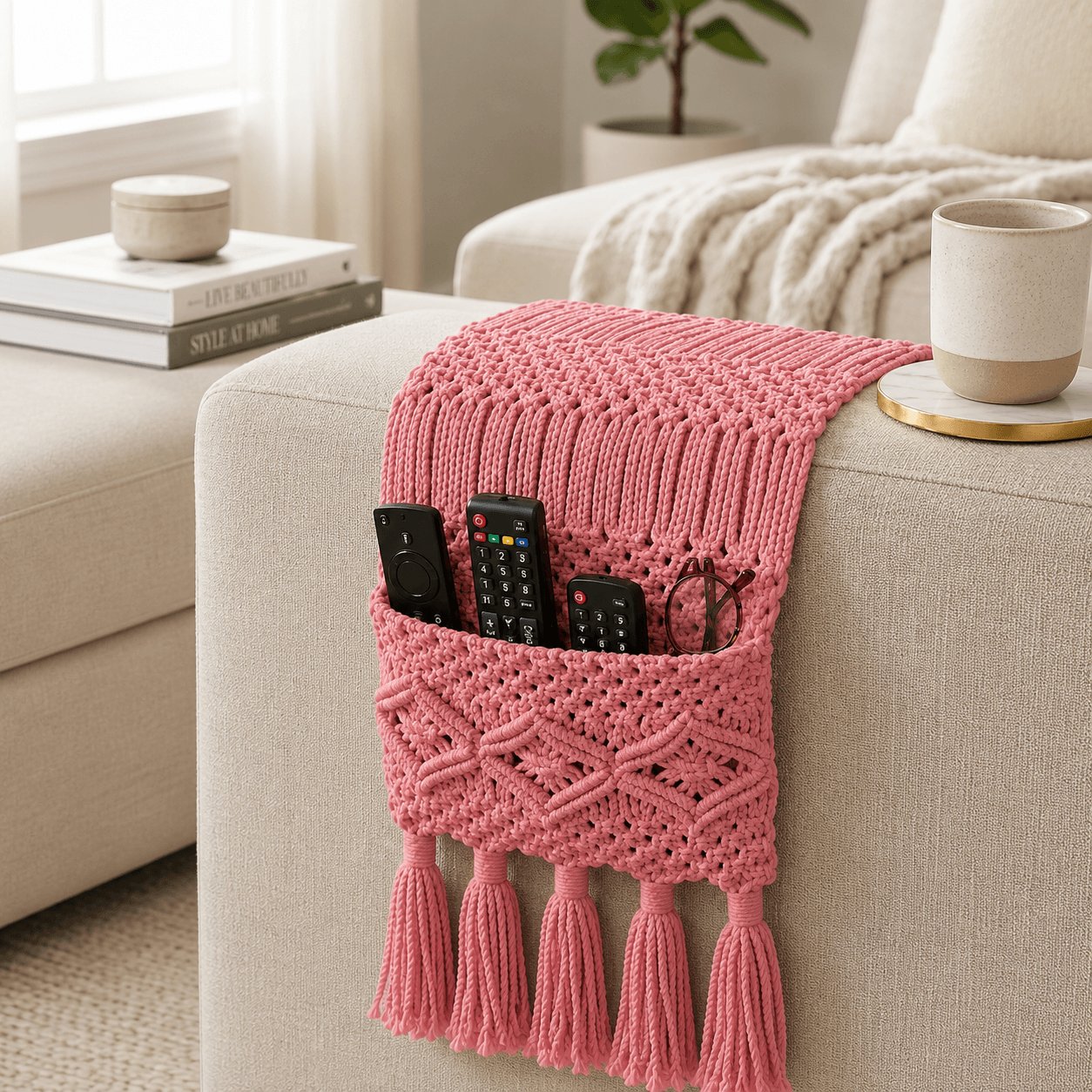Handwoven Sofa Armrest Organizer