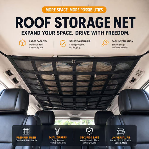 Car Ceiling Storage Net Organizer