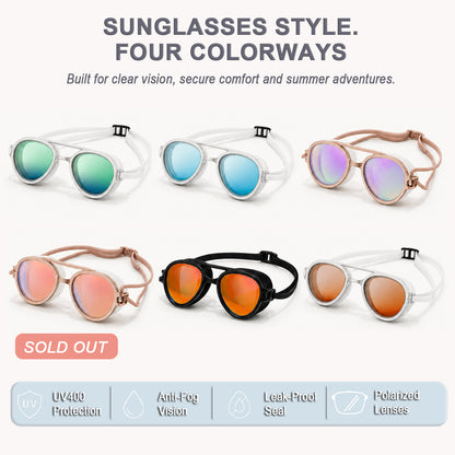 2-in-1 Retro Swim Goggles & Sunglasses