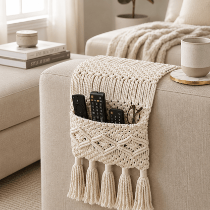 Handwoven Sofa Armrest Organizer