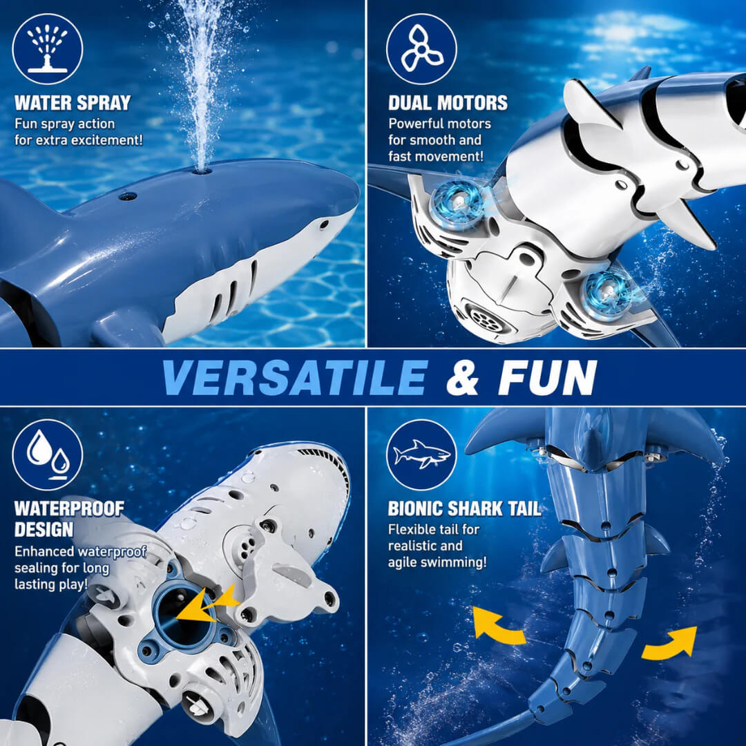 RC Shark Water Toy with Spray & Remote Control