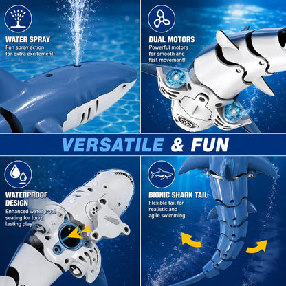 RC Shark Water Toy with Spray & Remote Control