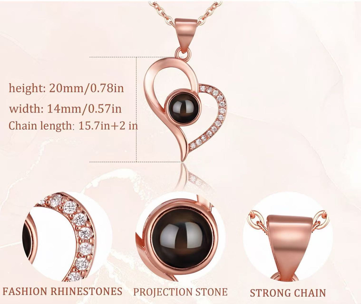 Mother’s Day Gift – “I Love You” 100 Languages Projection Necklace