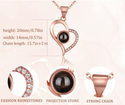 Mother’s Day Gift – “I Love You” 100 Languages Projection Necklace