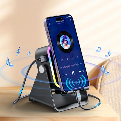 5-in-1 Induction Speaker Stand with RGB Lights & Bluetooth