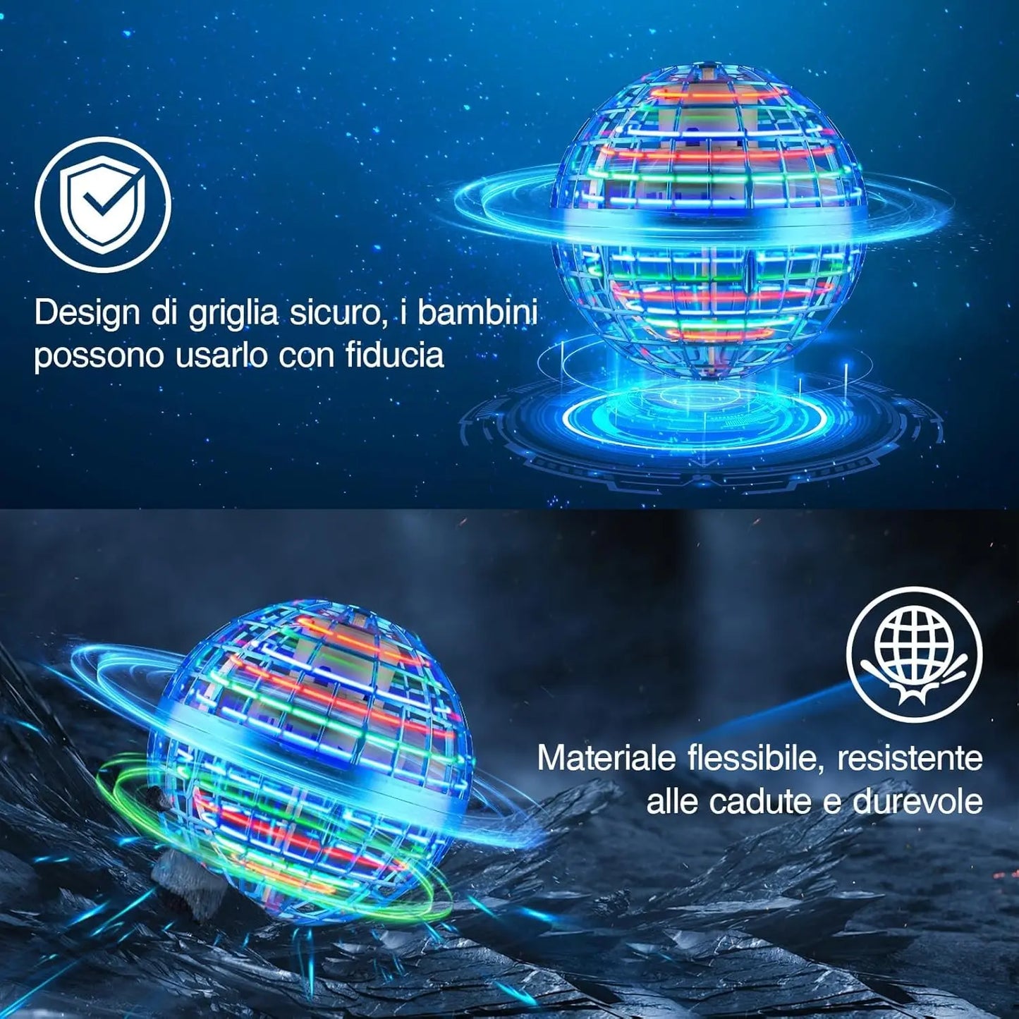 Flying Orb Ball Boomerang Toy – Hand Controlled LED Hover Spinner