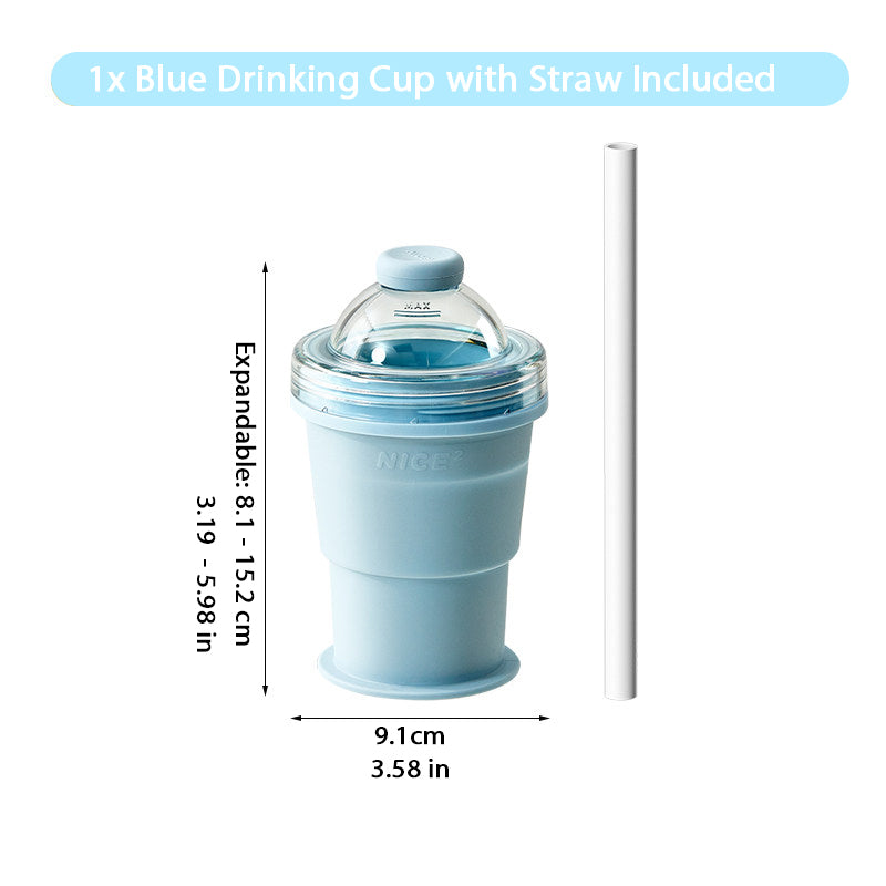 2-in-1 ChillSphere: Folding Ice Maker & Straw Cup