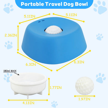 Slow Feeder Dog Bowl with Rolling Ball – No Spill Lick Bowl for Liquid Treats