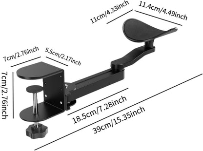 Ergonomic Desk Arm Support | 360° Rotating Adjustable Elbow Rest Clamp