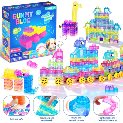 Soft Sensory Building Blocks for Kids – Squishy STEM Toy Set (3+)