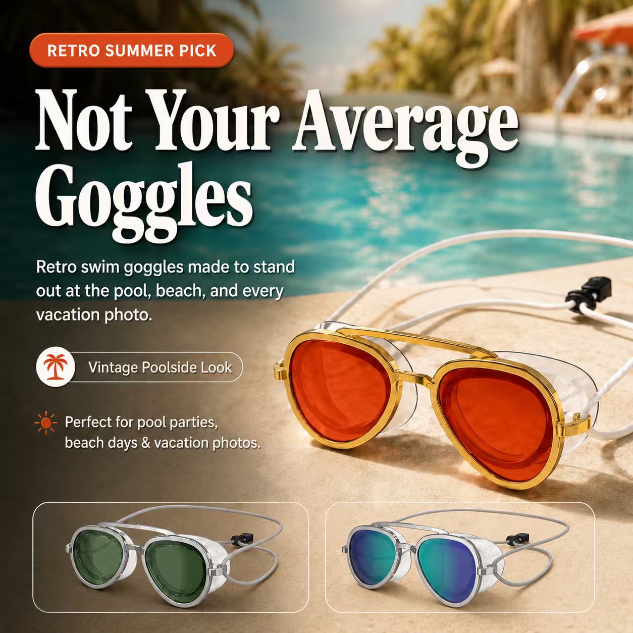 2-in-1 Waterproof Swim Goggles & Sunglasses