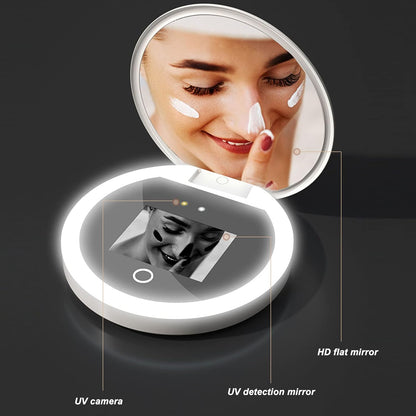 UV Camera LED Compact Makeup Mirror