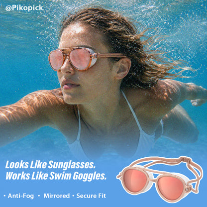 2-in-1 Waterproof Swim Goggles & Sunglasses