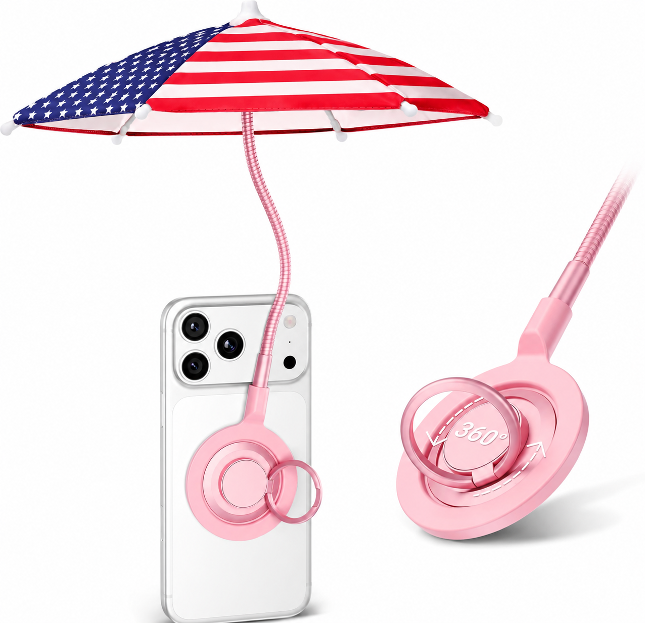 USA Flag Magnetic Phone Sun Shade Umbrella – Adjustable Anti-Glare Screen Shield