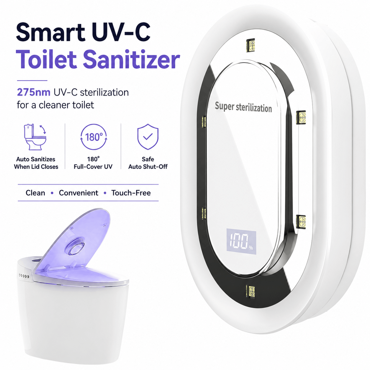 Smart UV Toilet Sanitizer Lamp