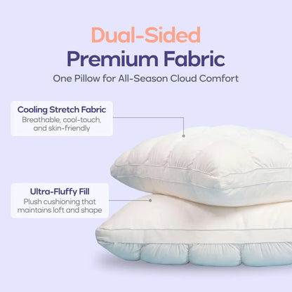 Ultra Fluffy Cooling Pillow – Dual-Layer Cloud Comfort