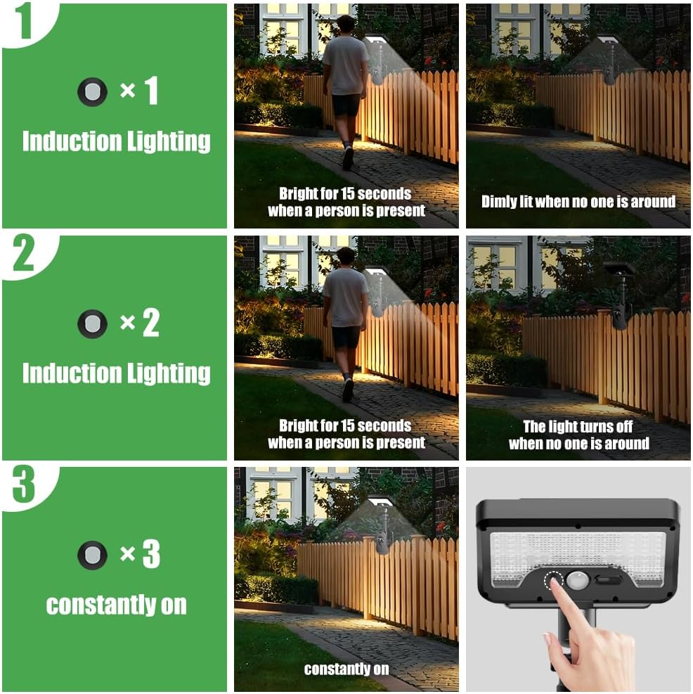 Clip-On Solar Motion Light | 3-Color Outdoor LED Fence Lamp