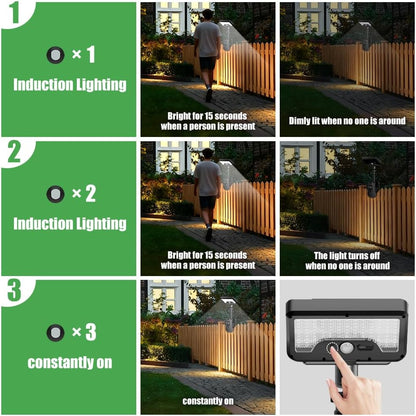 Clip-On Solar Motion Light | 3-Color Outdoor LED Fence Lamp