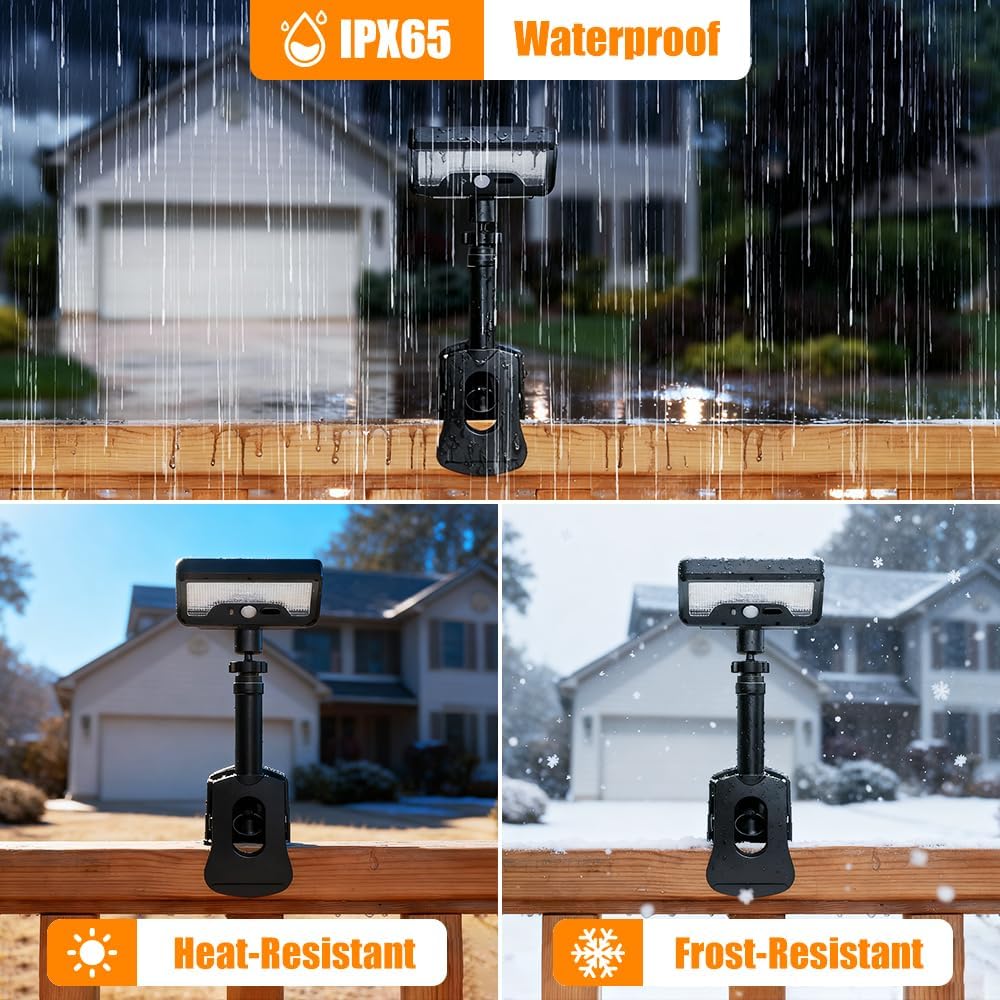 Clip-On Solar Motion Light | 3-Color Outdoor LED Fence Lamp