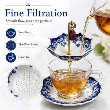 Elegant Ceramic Umbrella Tea Strainer