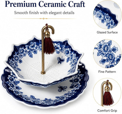 Elegant Ceramic Umbrella Tea Strainer