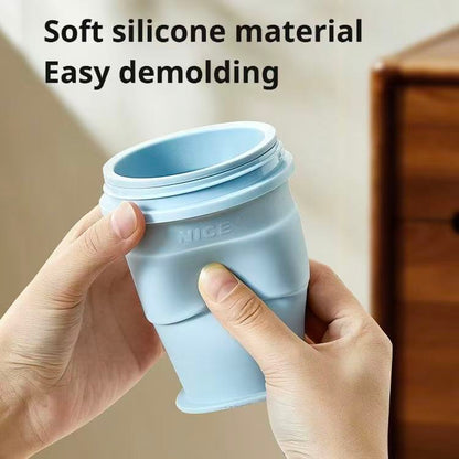 2-in-1 ChillSphere: Folding Ice Maker & Straw Cup