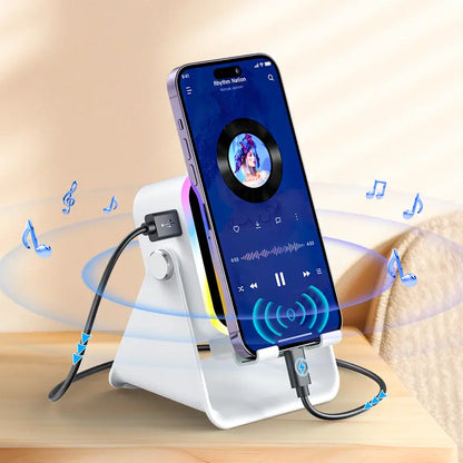 5-in-1 Induction Speaker Stand with RGB Lights & Bluetooth