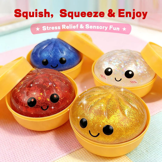 Dumpling Squishy Mystery Box – Cute Stress Relief Blind Box Toy
