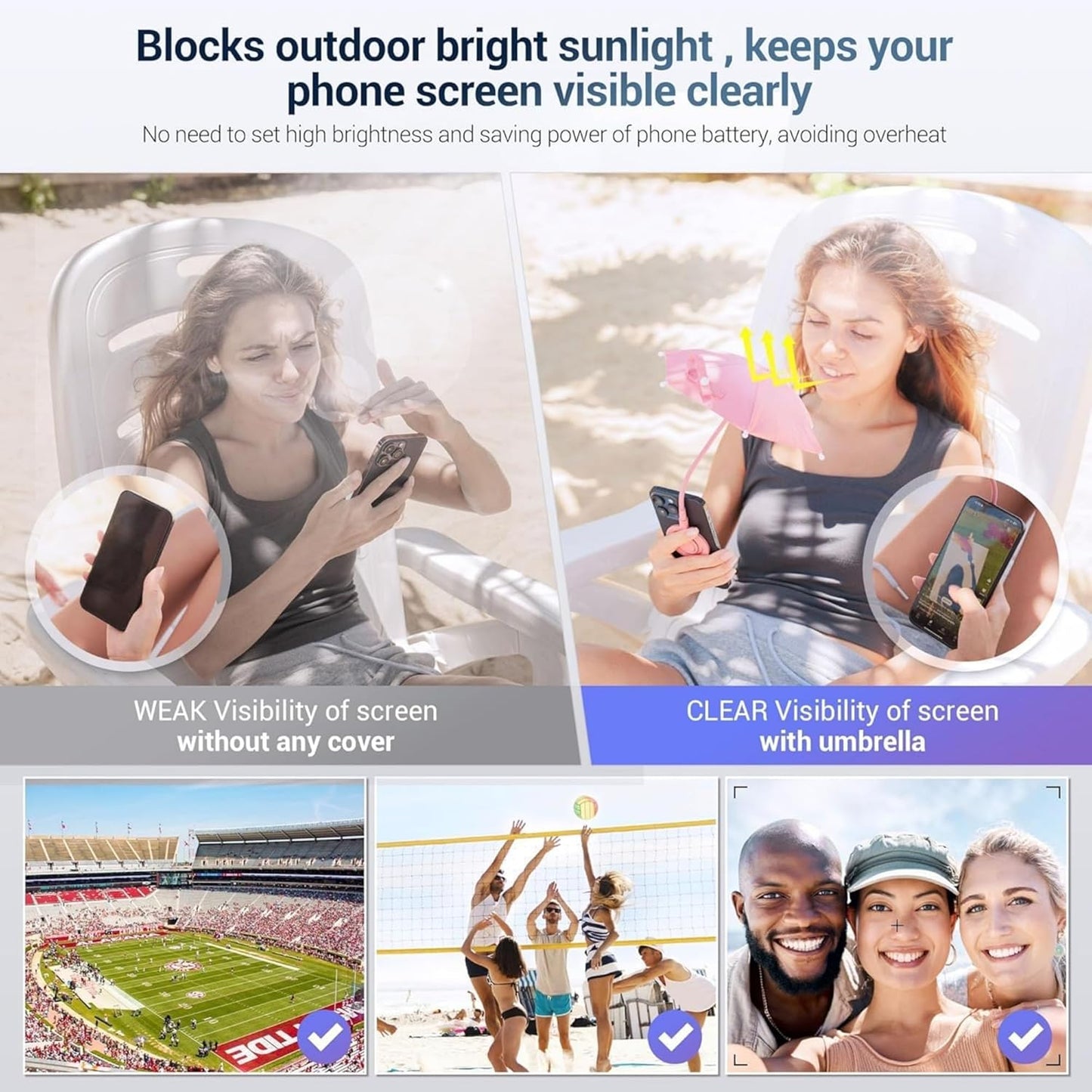 Magnetic Phone Sun Shade Umbrella – Adjustable Anti-Glare Screen Shield