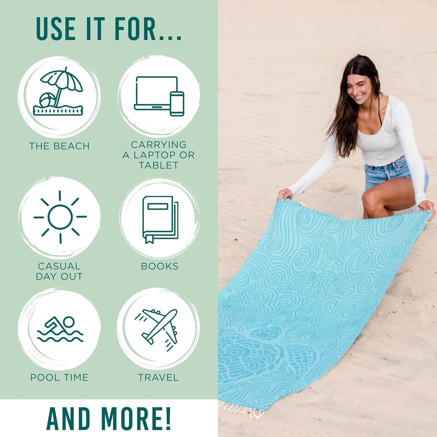2-in-1 Convertible Beach Towel Backpack