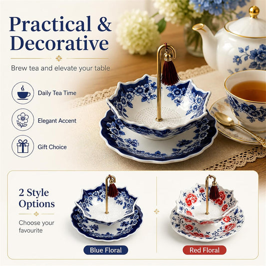 Elegant Ceramic Umbrella Tea Strainer