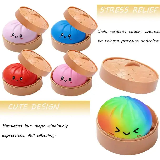 Dumpling Squishy Mystery Box – Cute Stress Relief Blind Box Toy