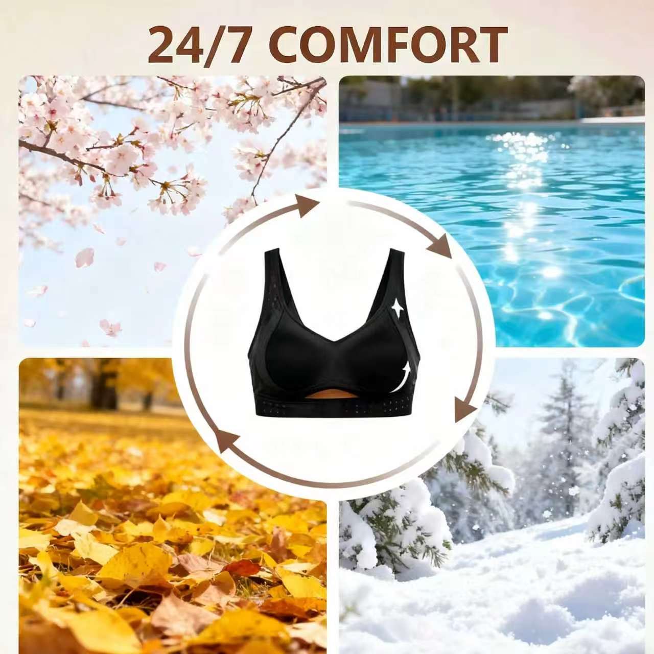 Wireless Posture Support Bra – Front Closure Lift & Shape